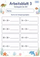 Vorschau - Arbeitsblätter - Verdoppeln und Halbieren | Mathematik Klasse 2 | 7 Arbeitsblätter als PDF - Seite 3