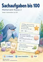 Vorschau - Arbeitsblätter - Sachaufgaben bis 100 | Mathematik Klasse 2 | 7 Arbeitsblätter als PDF - Deckblatt