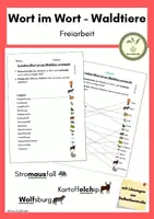 Vorschau - Arbeitsblätter - Wort im Wort - Waldtiere finden - Freiarbeit - Deckblatt