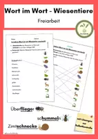 Vorschau - Arbeitsblätter - Wort im Wort - Wiesentiere finden - Freiarbeit - Deckblatt