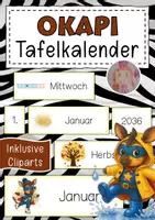 Vorschau - Anderer Materialtyp - Okapiklasse Tafelkalender Klassentier Okapi - Deckblatt