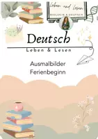 Vorschau - Mal- und Bastelvorlagen - Ausmalbild Ferienbeginn - Deckblatt