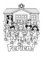 Vorschau - Mal- und Bastelvorlagen - Ausmalbild Ferienbeginn - Seite 1