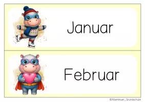 Vorschau - Anderer Materialtyp - Nilpferdklasse Tafelkalender Klassentier Nilpferd Superhelden - Seite 1