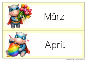 Vorschau - Anderer Materialtyp - Nilpferdklasse Tafelkalender Klassentier Nilpferd Superhelden - Seite 3
