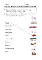Vorschau - Arbeitsblätter - Wort im Wort - Verkehrsmittel - Verkehr - Freiarbeit - Seite 1