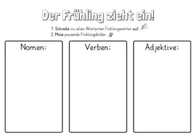 Vorschau - Arbeitsblätter - Deutsch: Einführung Frühlingswortschatz - Deckblatt
