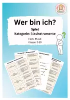 Vorschau - Spiele - Wer bin ich? Spiel - Die Familie der Blasinstrumente - Deckblatt