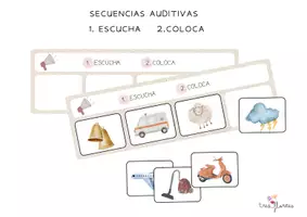 Vista previa - Tarjetas / Manipulativos - CONCIENCIA FONOLÓGICA: SECUENCIAS AUDITIVAS - página 1