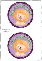 Vorschau - Mal- und Bastelvorlagen - Buttons Löwe – Klassentier Löwenklasse | 4 Vorlagen zum Ausmalen & Basteln - Seite 1