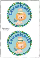 Vorschau - Mal- und Bastelvorlagen - Buttons Löwe – Klassentier Löwenklasse | 4 Vorlagen zum Ausmalen & Basteln - Seite 2