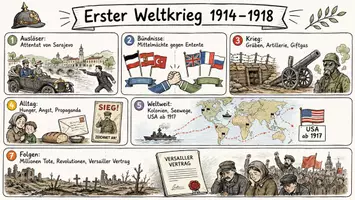 Vorschau - Arbeitsblätter - Lernposter + AB mit Fragen zum Thema "Erster Weltkrieg" + Lösungsblatt + Infografik - Seite 2