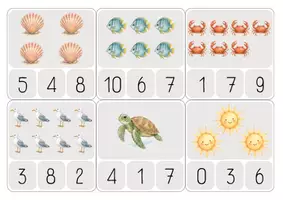 Vorschau - Spiele - Sommerliche Zählkarten | Zahlen & Mengen lernen | Kindergarten & Vorschule - Seite 2