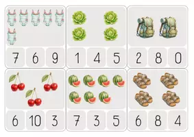 Vorschau - Spiele - Sommerliche Zählkarten | Zahlen & Mengen lernen | Kindergarten & Vorschule - Seite 3