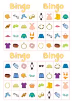 Vorschau - Spiele - Bingo Kleidung Wortschatz lernen - Deckblatt