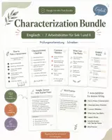 Vorschau - Arbeitsblätter - Englisch Characterization Bundle – Charakterisierung schreiben üben (Arbeitsblätter, Checklisten, Musterlösung, ZP & Abi Vorbereitung) - Deckblatt