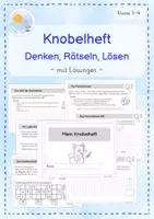 Vorschau - Arbeitsblätter - Knobelheft - denken, rätseln, lösen | Arbeitsblätter I Kl. 3-4 - Deckblatt
