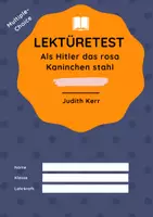 Vorschau - Arbeitsblätter - Lektüretest zu "Als Hitler das rosa Kaninchen stahl" von Judith Kerr - Deckblatt