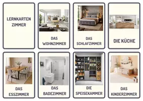 Vorschau - Bildkarten - Lernkarten Zimmer - Deckblatt