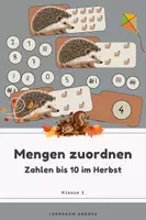 Vorschau - Stationenlernen - Zahlen bis 10 lernen: Igel & Schnecken zählen | Mengen zuordnen & Strichlisten | Mathe Klasse 1 - Deckblatt