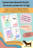 Vorschau - Arbeitsblätter - Sommerliches Rechenfrühstück – 10 Tage | Kopfrechnen - Deckblatt
