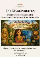 Vorschau - Bildkarten - Die Maßeinheiten - 2 Geschichten über Größen und Umwandlungen - Deckblatt