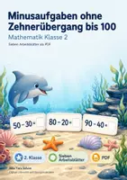 Vorschau - Arbeitsblätter - Minusaufgaben ohne Zehnerübergang bis 100 | Mathematik Klasse 2 | 7 Arbeitsblätter als PDF - Deckblatt