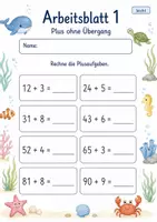 Vorschau - Arbeitsblätter - Plus und Minus ohne Zehnerübergang bis 100 | Mathematik Klasse 2 | 7 Arbeitsblätter als PDF - Seite 1