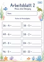 Vorschau - Arbeitsblätter - Plus und Minus ohne Zehnerübergang bis 100 | Mathematik Klasse 2 | 7 Arbeitsblätter als PDF - Seite 2