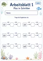 Vorschau - Arbeitsblätter - Rechnen in Schritten bis 100 | Mathematik Klasse 2 | 7 Arbeitsblätter als PDF - Seite 1