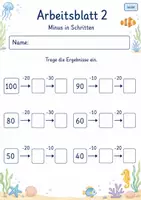 Vorschau - Arbeitsblätter - Rechnen in Schritten bis 100 | Mathematik Klasse 2 | 7 Arbeitsblätter als PDF - Seite 2