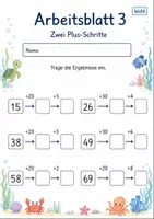 Vorschau - Arbeitsblätter - Addieren in Schritten bis 100 | Mathematik Klasse 2 | 7 Arbeitsblätter als PDF - Seite 3