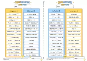 Vorschau - Arbeitsblätter - Größen und Einheiten umrechnen Sekundarstufe I (Mittleres Niveau **) | Mathematik Ping-Pong-Arbeitsbögen - Seite 3