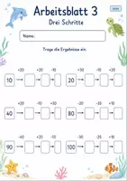 Vorschau - Arbeitsblätter - Plus und Minus in Schritten bis 100 | Mathematik Klasse 2 | 7 Arbeitsblätter als PDF - Seite 3