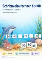 Vorschau - Arbeitsblätter - Schrittweise rechnen bis 100 | Mathematik Klasse 2 | 7 Arbeitsblätter als PDF - Deckblatt