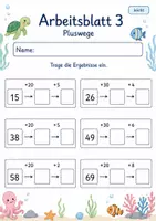 Vorschau - Arbeitsblätter - Schrittweise rechnen bis 100 | Mathematik Klasse 2 | 7 Arbeitsblätter als PDF - Seite 3