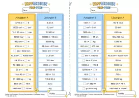 Vorschau - Arbeitsblätter - Größen und Einheiten umrechnen Sekundarstufe I (Erweitertes Niveau ***) | Mathematik Ping-Pong-Arbeitsbögen - Seite 3