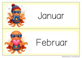 Vorschau - Anderer Materialtyp - Oktopusklasse Tafelkalender Klassentier Oktopus - Seite 1