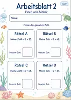 Vorschau - Arbeitsblätter - Zahlenrätsel Plus und Minus bis 100 | Mathematik Klasse 2 | 7 Arbeitsblätter als PDF - Seite 2