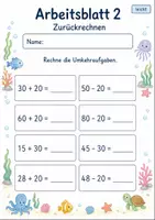 Vorschau - Arbeitsblätter - Umkehraufgaben bis 100 | Mathematik Klasse 2 | 7 Arbeitsblätter als PDF - Seite 2