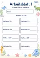 Vorschau - Arbeitsblätter - Halbieren bis 100 | Mathematik Klasse 2 | 7 Arbeitsblätter als PDF - Seite 1