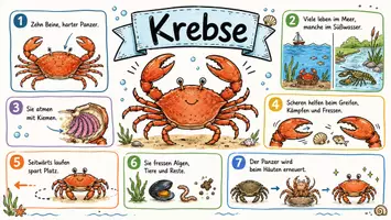 Vorschau - Arbeitsblätter - Arbeitsblatt "Krebse" + Onlineübung & MP3 + Infografik - Seite 1