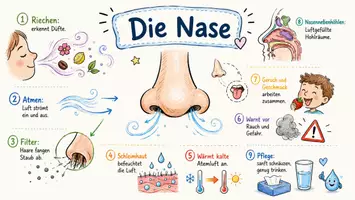Vorschau - Arbeitsblätter - Arbeitsblatt "Nase" + Onlineübung & MP3 + Mindmap + Infografik - Seite 1