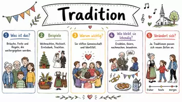 Vorschau - Arbeitsblätter - Arbeitsblätter zum Thema "Tradition" + Lösung & MP3 + Mindmap + Infografik - Seite 1
