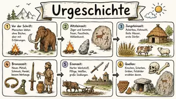 Vorschau - Arbeitsblätter - Arbeitsblätter zum Thema "Urgeschichte" + Lösung & Fragen & MP3 + Mindmap + Infografik - Seite 1