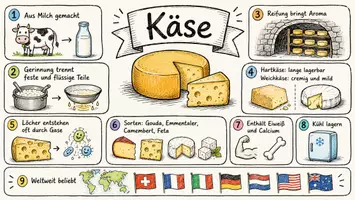 Vorschau - Arbeitsblätter - Arbeitsblätter zum Thema "Käse" + Lösung & MP3 + Mindmap + Infografik - Seite 1