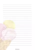 Vorschau - Mal- und Bastelvorlagen - Sommerliches Briefpapier Motiv Eistüte 🍦 - Deckblatt