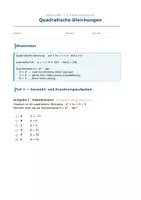 Vorschau - Arbeitsblätter - Quadratische Gleichungen verstehen und üben Arbeitsblätter & Lösungen Mathematik - Seite 1