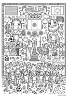 Vorschau - Mal- und Bastelvorlagen - Mandala WM, Fußballweltmeisterschaft - Ausmalbilder, Vertretungsstunde, Kunstunterricht - Seite 1