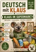 Vorschau - Arbeitsblätter - Deutsch mit Klaus – Klaus im Supermarkt | A1–A2 | Wortschatz, Lesen, Schreiben & Sprechen - Deckblatt
